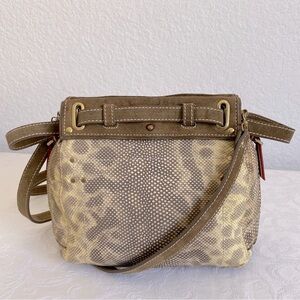 Jerome Dreyfuss Taupe and Cream Crossbody Bag